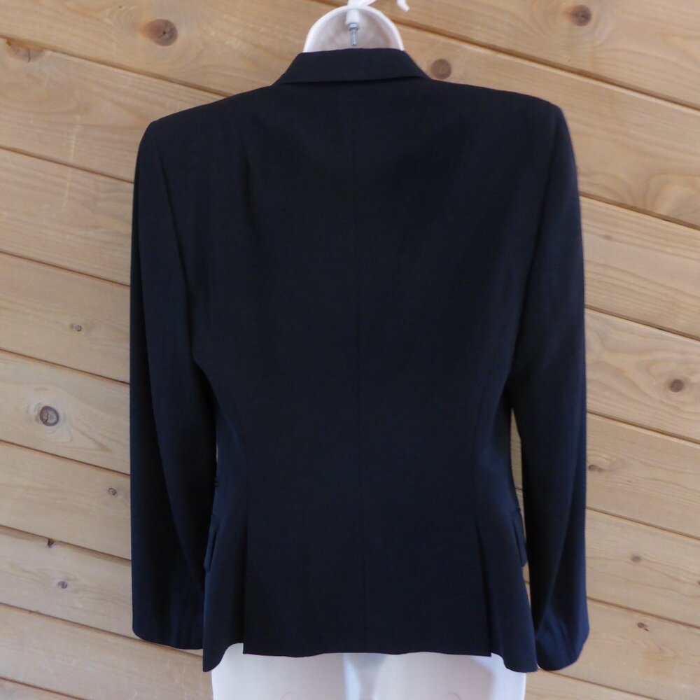 Donna Karan Solid Black Wool Blend Lined Basic Of… - image 5